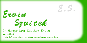 ervin szvitek business card